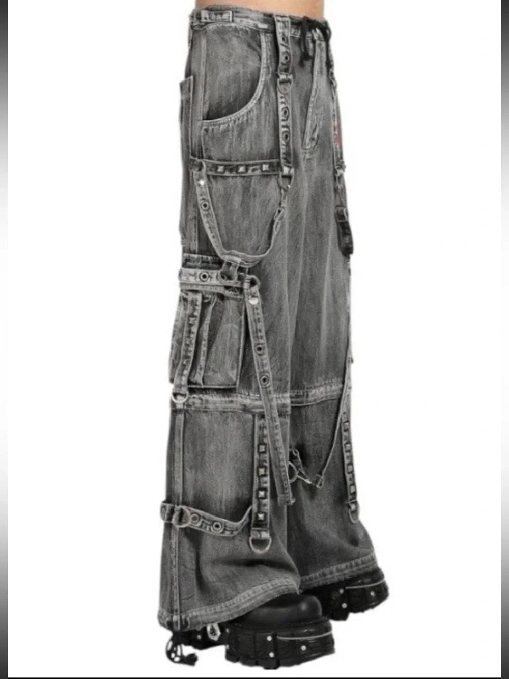 Tripp NYC Daang Goodman Denim Full Force Pant/Short Unisex Sz S  Raver Goth Punk
